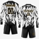 Jersey Black-Old Uniform Gold Custom Sublimation White Soccer Jersey Black-Old Uniform Gold Custom Sublimation White Soccer