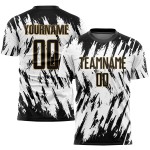 Jersey Black-Old Uniform Gold Custom Sublimation White Soccer Jersey Black-Old Uniform Gold Custom Sublimation White Soccer