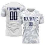 Soccer Uniform Sublimation White Jersey Navy Custom Soccer Uniform Sublimation White Jersey Navy Custom