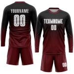Sublimation Custom Black Uniform Fade White-Crimson Jersey Fashion Soccer Sublimation Custom Black Uniform Fade White-Crimson Jersey Fashion Soccer