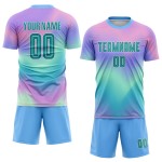 Soccer Tie Dye Custom Uniform Jersey Sublimation Teal-White Soccer Tie Dye Custom Uniform Jersey Sublimation Teal-White