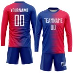 Sublimation Custom White-Royal Uniform Jersey Soccer Red Sublimation Custom White-Royal Uniform Jersey Soccer Red