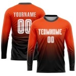 Uniform Soccer Fashion White-Black Fade Orange Sublimation Jersey Custom Uniform Soccer Fashion White-Black Fade Orange Sublimation Jersey Custom