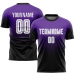 Purple White-Black Soccer Fade Uniform Jersey Custom Fashion Sublimation Purple White-Black Soccer Fade Uniform Jersey Custom Fashion Sublimation