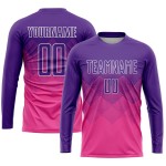 Soccer Sublimation Custom Pink Uniform Jersey Purple-White Soccer Sublimation Custom Pink Uniform Jersey Purple-White