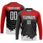 Uniform Soccer Black White-Red Custom Sublimation Jersey Uniform Soccer Black White-Red Custom Sublimation Jersey