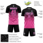 Gradient Custom Shape Jersey Soccer Square Pink Blue Sublimation Black-LIght Uniform Gradient Custom Shape Jersey Soccer Square Pink Blue Sublimation Black-LIght Uniform