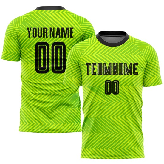 Custom Sublimation Uniform Jersey Black Soccer Green Neon Custom Sublimation Uniform Jersey Black Soccer Green Neon