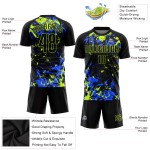 Uniform Custom Soccer Sublimation Black Black Jersey Neon Green-Royal Uniform Custom Soccer Sublimation Black Black Jersey Neon Green-Royal
