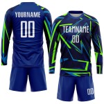 Green Royal Sublimation Jersey Soccer Uniform White-Neon Custom Green Royal Sublimation Jersey Soccer Uniform White-Neon Custom