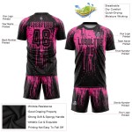 Custom Black Sublimation Jersey Uniform Soccer Pink Custom Black Sublimation Jersey Uniform Soccer Pink