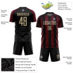 Black Uniform Jersey Gold-Red Vegas Sublimation Custom Soccer Black Uniform Jersey Gold-Red Vegas Sublimation Custom Soccer