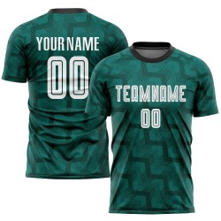 Sublimation Jersey Soccer Green White-Black Uniform Custom