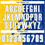 Custom Royal Yellow-Light White Scratch Jersey Blue Pattern Sublimation Soccer Graffiti Uniform Custom Royal Yellow-Light White Scratch Jersey Blue Pattern Sublimation Soccer Graffiti Uniform