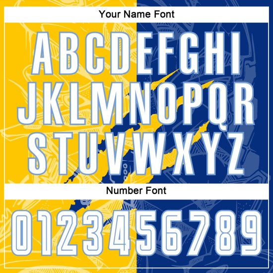 Custom Royal Yellow-Light White Scratch Jersey Blue Pattern Sublimation Soccer Graffiti Uniform Custom Royal Yellow-Light White Scratch Jersey Blue Pattern Sublimation Soccer Graffiti Uniform