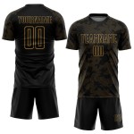 Soccer Gold Sublimation Jersey Custom Old Black Uniform