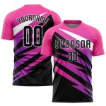 Soccer Sublimation Pink Black-White Uniform Jersey Custom