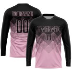Custom Uniform Light Pink Jersey Sublimation Soccer Black Custom Uniform Light Pink Jersey Sublimation Soccer Black