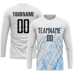 Custom White Blue Jersey Black-Light Sublimation Uniform Soccer Custom White Blue Jersey Black-Light Sublimation Uniform Soccer