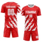 Jersey White Soccer Sublimation Uniform Custom Red Jersey White Soccer Sublimation Uniform Custom Red
