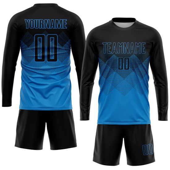 Jersey Uniform Blue Black Sublimation Soccer Custom Jersey Uniform Blue Black Sublimation Soccer Custom