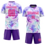 Tie Jersey Uniform Sublimation Dye Soccer Pink-Purple Custom Tie Jersey Uniform Sublimation Dye Soccer Pink-Purple Custom
