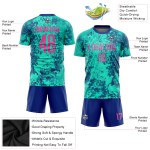Pink-Royal Teal Custom Uniform Sublimation Jersey Soccer Pink-Royal Teal Custom Uniform Sublimation Jersey Soccer