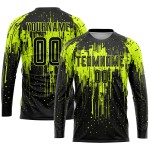 Green Jersey Uniform Neon Sublimation Soccer Custom Black Green Jersey Uniform Neon Sublimation Soccer Custom Black