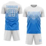 Powder Sublimation Custom Blue White Soccer Uniform Jersey Powder Sublimation Custom Blue White Soccer Uniform Jersey