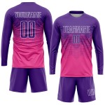 Soccer Sublimation Custom Pink Uniform Jersey Purple-White Soccer Sublimation Custom Pink Uniform Jersey Purple-White
