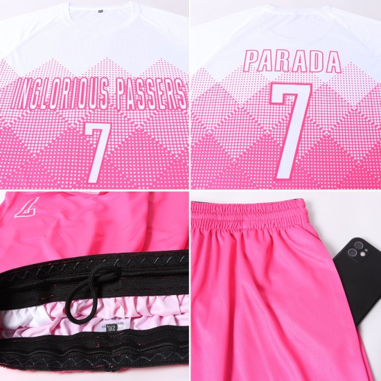 White Jersey Uniform Soccer Custom Sublimation Pink White Jersey Uniform Soccer Custom Sublimation Pink