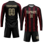 Black Uniform Jersey Gold-Red Vegas Sublimation Custom Soccer Black Uniform Jersey Gold-Red Vegas Sublimation Custom Soccer