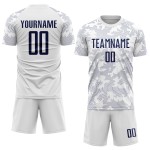 Soccer Uniform Sublimation White Jersey Navy Custom Soccer Uniform Sublimation White Jersey Navy Custom