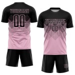Custom Uniform Light Pink Jersey Sublimation Soccer Black Custom Uniform Light Pink Jersey Sublimation Soccer Black