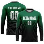 Uniform Fade Green White-Black Soccer Jersey Sublimation Kelly Custom Fashion Uniform Fade Green White-Black Soccer Jersey Sublimation Kelly Custom Fashion