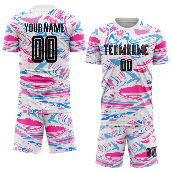 Soccer Sublimation Figure Custom Uniform Jersey Black-Pink Soccer Sublimation Figure Custom Uniform Jersey Black-Pink