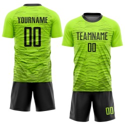 Uniform Green Custom Jersey Neon Black Soccer Sublimation Uniform Green Custom Jersey Neon Black Soccer Sublimation