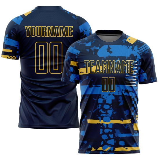 Custom Uniform Sublimation Jersey Navy Soccer Navy-Gold Custom Uniform Sublimation Jersey Navy Soccer Navy-Gold