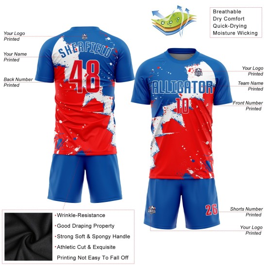 Uniform Soccer Royal Custom Sublimation Jersey Red-White Uniform Soccer Royal Custom Sublimation Jersey Red-White