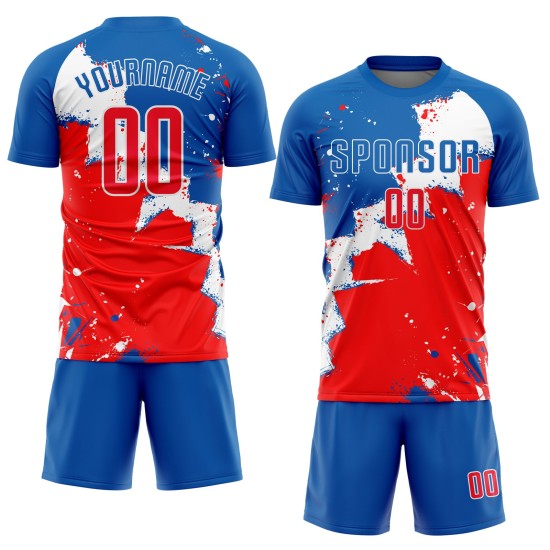 Uniform Soccer Royal Custom Sublimation Jersey Red-White Uniform Soccer Royal Custom Sublimation Jersey Red-White