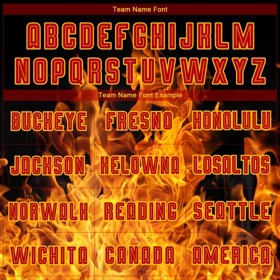 Sublimation Red-Gold Black Flame Soccer Uniform Custom Jersey Sublimation Red-Gold Black Flame Soccer Uniform Custom Jersey