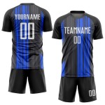 Custom Jersey Soccer Uniform Black Sublimation White-Royal Custom Jersey Soccer Uniform Black Sublimation White-Royal