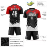 Uniform Soccer Black White-Red Custom Sublimation Jersey Uniform Soccer Black White-Red Custom Sublimation Jersey
