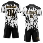 Jersey Black-Old Uniform Gold Custom Sublimation White Soccer Jersey Black-Old Uniform Gold Custom Sublimation White Soccer